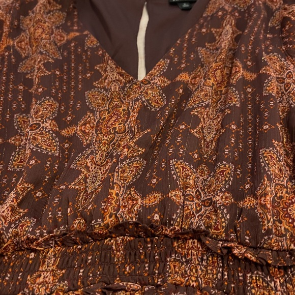 Torrid midi dress brown floral - Picture 2 of 5